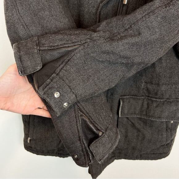 Ermenegildo Zegna Elements Wool Cashmere Fur Lamb Leather Brown Coat Mens Sz XL - Picture 8 of 16